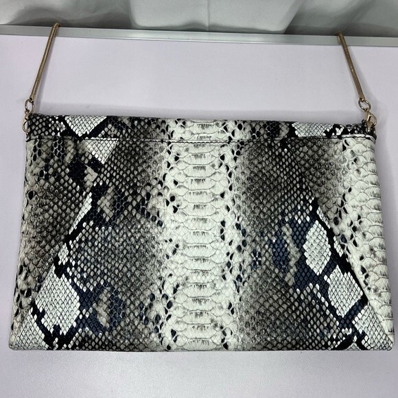 NWOT Witchery Faux Leather Snakeskin Envelope Chain Crossbody Bag - Picture 4 of 9